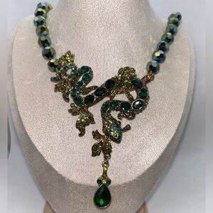 Green snake design necklace